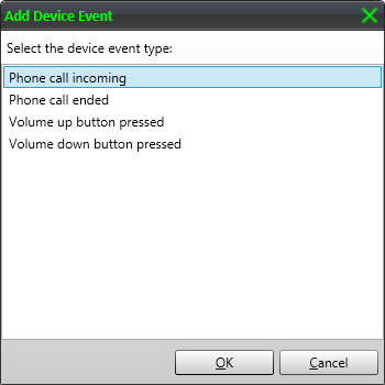 Device events setup