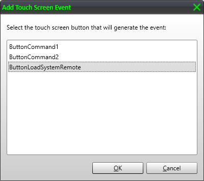 Select Touch Screen Event