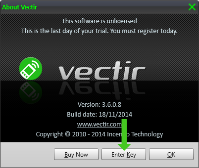 Register Vectir remote control